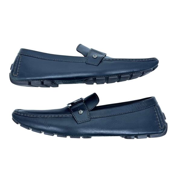 Louis Vuitton Monte Carlo Calf Leather Moccasins Slip On Black Size 11 - Picture 8 of 12
